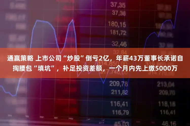 通赢策略 上市公司“炒股”倒亏2亿，年薪43万董事长承诺自掏腰包“填坑”，补足投资差额，一个月内先上缴5000万