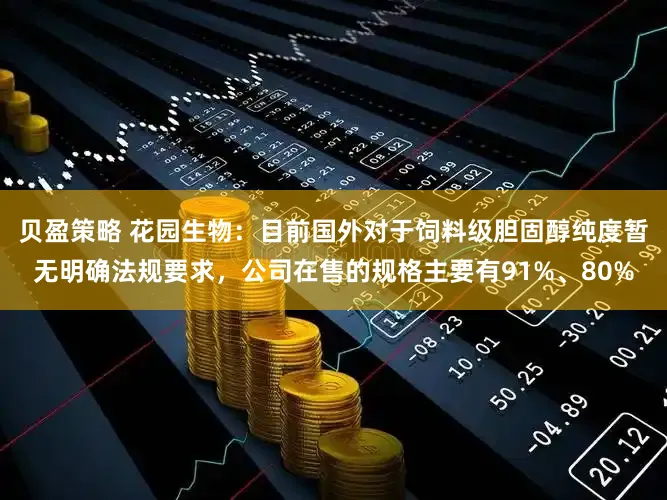 贝盈策略 花园生物：目前国外对于饲料级胆固醇纯度暂无明确法规要求，公司在售的规格主要有91%、80%