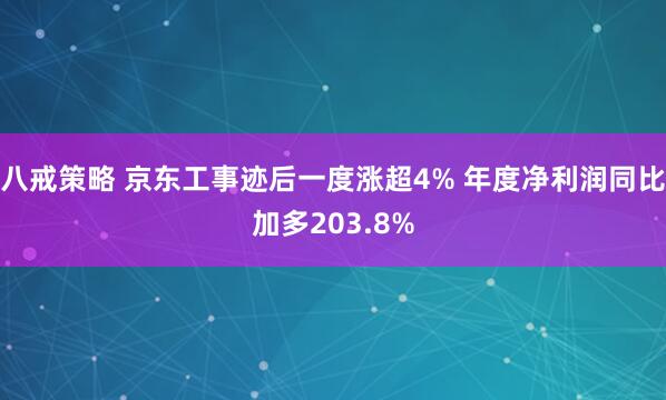 八戒策略 京东工事迹后一度涨超4% 年度净利润同比加多203.8%
