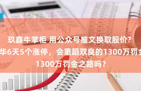 玖鑫牛掌柜 用公众号推文换取股价? 好意思诺华6天5个涨停，会重蹈双良的1300万罚金之路吗？